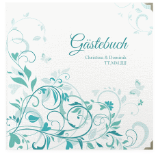 Klick: Details zu Gästebuch Selection Hochzeit "Lilly" anzeigen Gästebuch Selection Hochzeit Lilly Leinen-Hardcover tuerkis