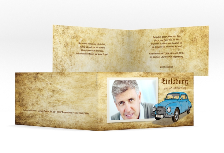 Einladungskarte "Friedrich" DIN lang Klappkarte