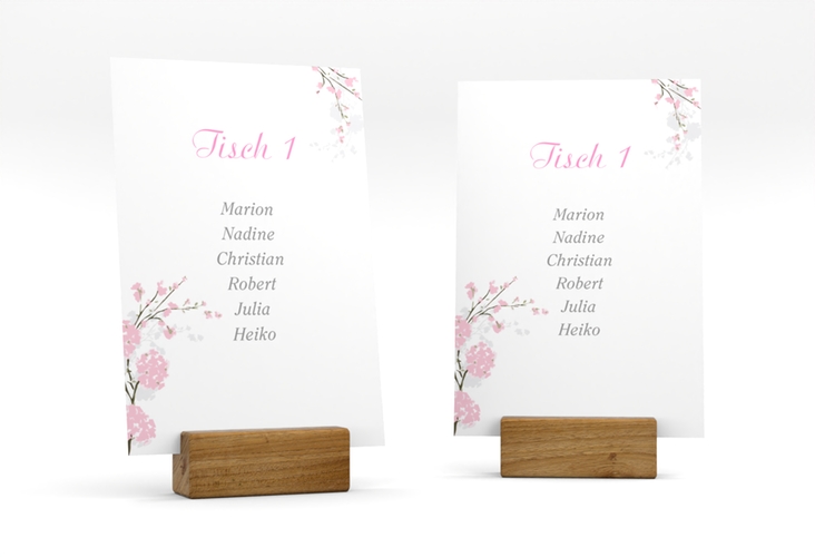 Tischaufsteller Hochzeit Salerno Tischaufsteller rosa