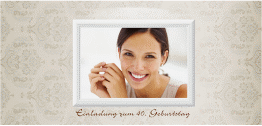 Einladung 40. Geburtstag Elke lange Karte quer