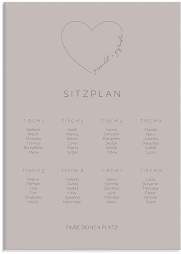 Klick: Details zu Sitzplan Leinwand Hochzeit "Lebenstraum" anzeigen Sitzplan Leinwand Hochzeit Lebenstraum 50 x 70 cm Leinwand grau