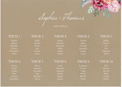 Klick: Details zu Sitzplan Poster Hochzeit "Blooming" anzeigen Sitzplan Poster Hochzeit Blooming 70 x 50 cm Poster Kraftpapier