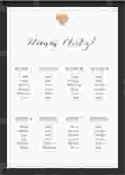 Sitzplan Poster Hochzeit Sparkly 50 x 70 cm Poster gold