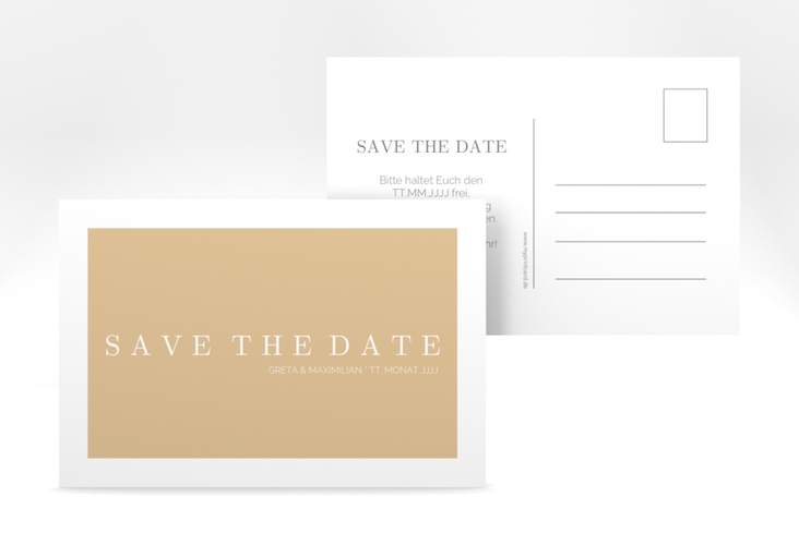 Save the Date-Postkarte Simply A6 Postkarte beige