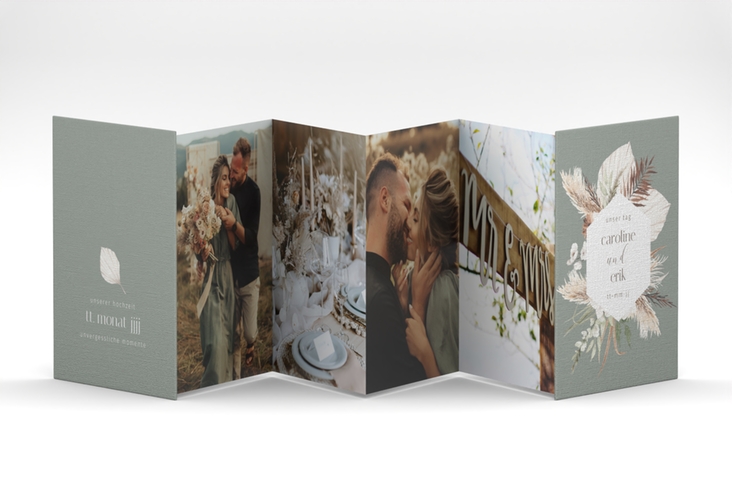 Foto-Leporello Hochzeit Bohemian Leporello gruen