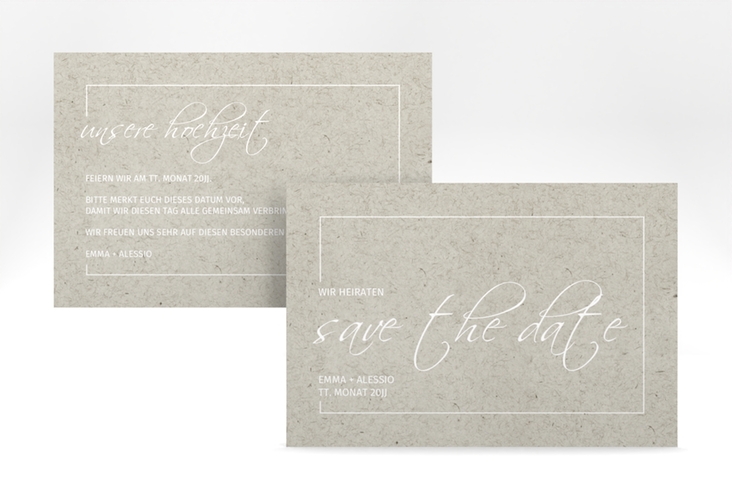 Save the Date-Karte Simple Line A6 Karte quer grau