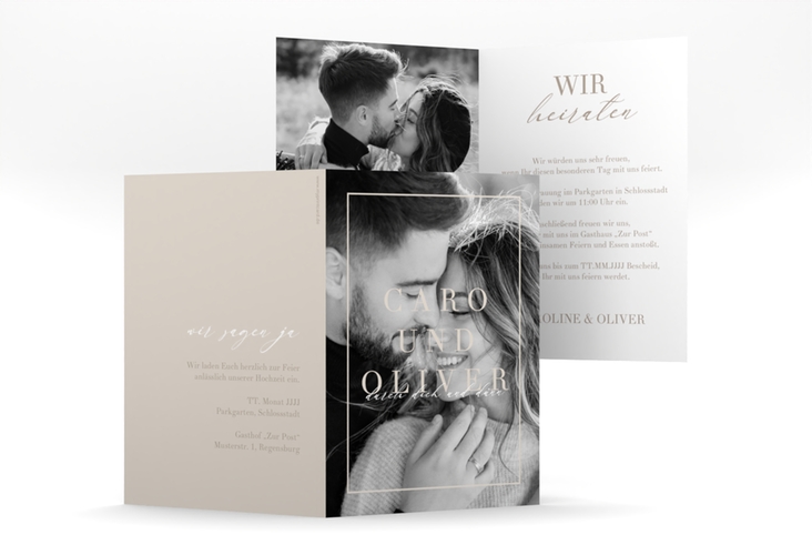 Einladungskarte Hochzeit Moment A6 Klappkarte hoch