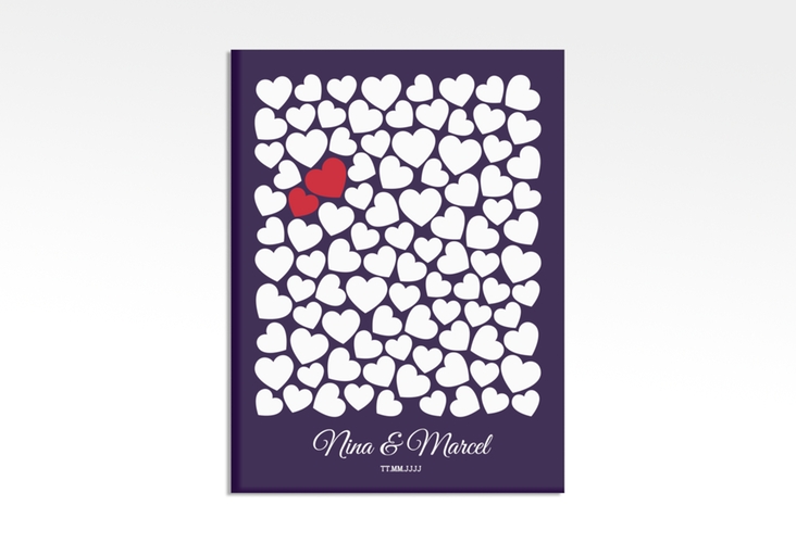 Wedding Tree Leinwand Herzen (bis 95 Gäste) 30 x 40 cm lila