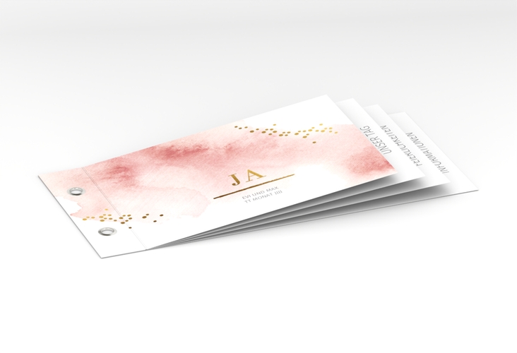 Hochzeitseinladung Pastell Booklet rosa hochglanz