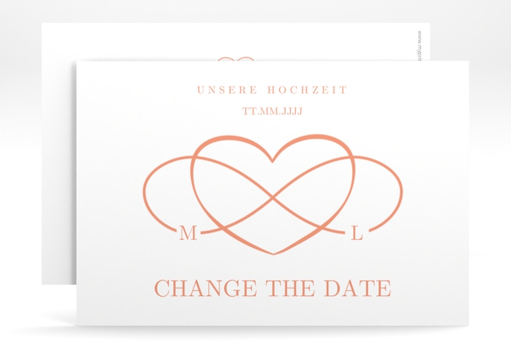 Change the Date-Karte Infinity A6 Karte quer apricot hochglanz
