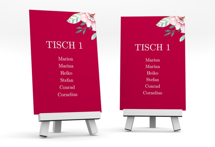 Tischaufsteller Hochzeit Blooming Tischaufsteller rot