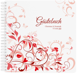 Klick: Details zu Gästebuch Hochzeit "Lilly" anzeigen Gästebuch Hochzeit "Lilly" Ringbindung pink