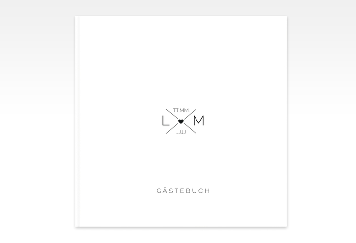 Gästebuch Creation Initials 20 x 20 cm, Hardcover mit Initialen im minimalistischen Design