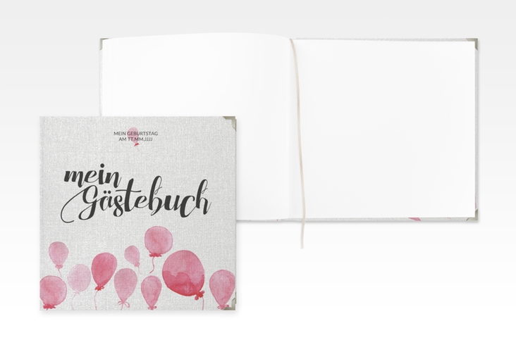 Gästebuch Selection Geburtstag Ballon Leinen-Hardcover rot