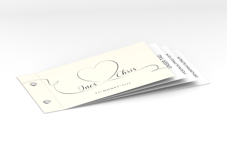 Hochzeitseinladung Dolce Booklet beige hochglanz