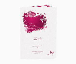 Klick: Details zu Menù matrimonio collezione Milano anzeigen Menù matrimonio collezione Milano DIN A5 geklappt fucsia