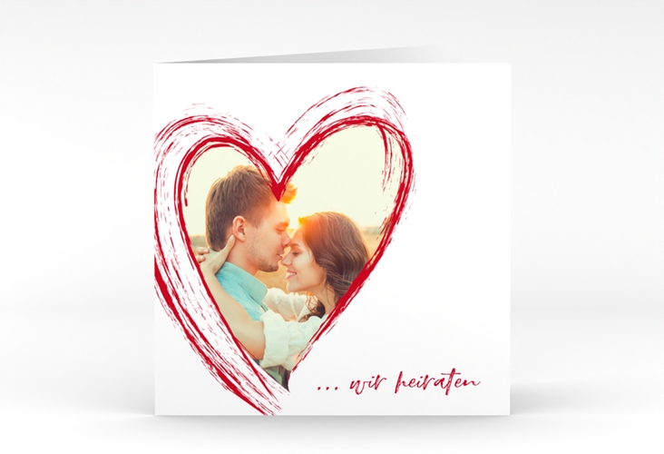 Hochzeitseinladung Liebe quadr. Klappkarte