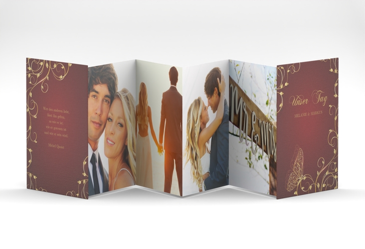 Foto-Leporello Hochzeit Eternity Leporello rot