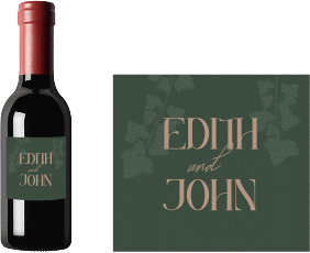 Piccoloetikett Hochzeit "Efeugrün"