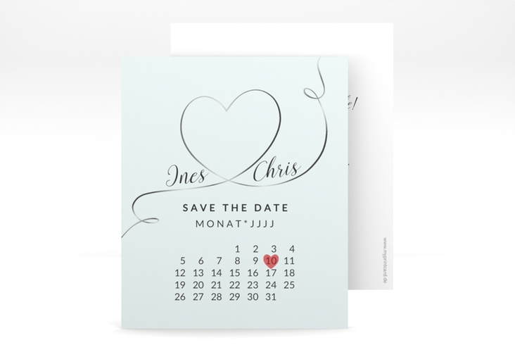 Save the Date-Kalenderblatt Dolce Kalenderblatt-Karte tuerkis hochglanz