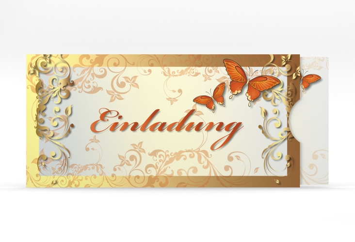 Hochzeitseinladung Toulouse Einsteckkarte orange