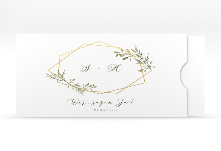 Hochzeitseinladung Acacia Einsteckkarte weiss