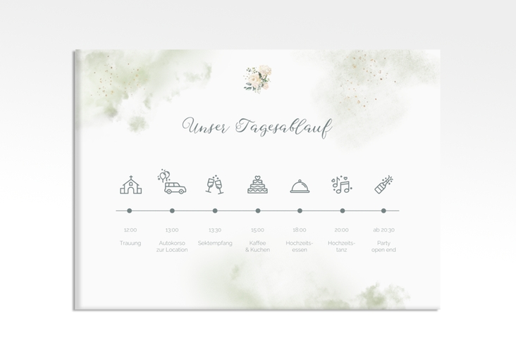 Tagesablauf Leinwand Hochzeit Adore 70 x 50 cm Leinwand gruen