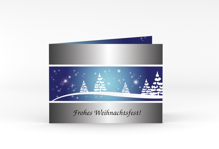 Geschäftliche Weihnachtskarte Winterlich A6 Klappkarte quer hochglanz