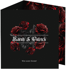 Dankeskarte Hochzeit "Gothic Rose"