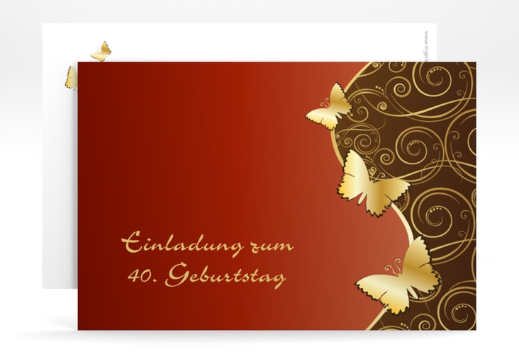 Einladung 40. Geburtstag Sarah A6 Karte quer