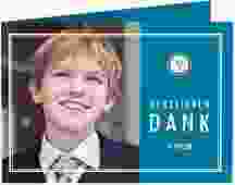 Danksagung Konfirmation "Poculum" DIN A6 Klappkarte quer blau