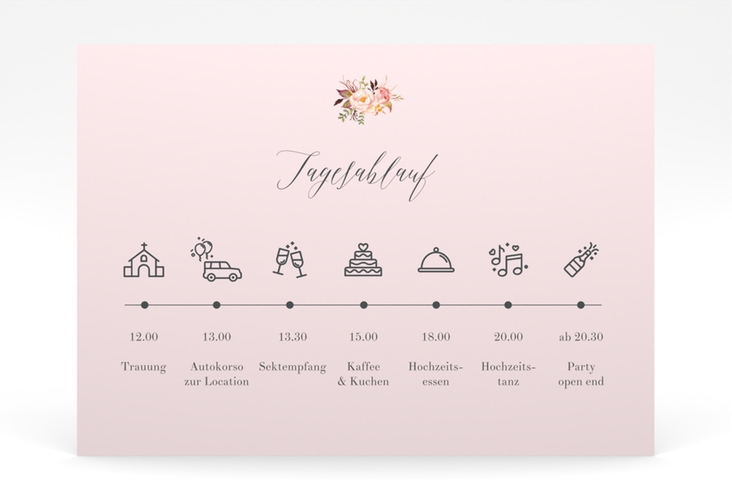 Tagesablauf Poster Hochzeit Prachtvoll 70 x 50 cm Poster rosa