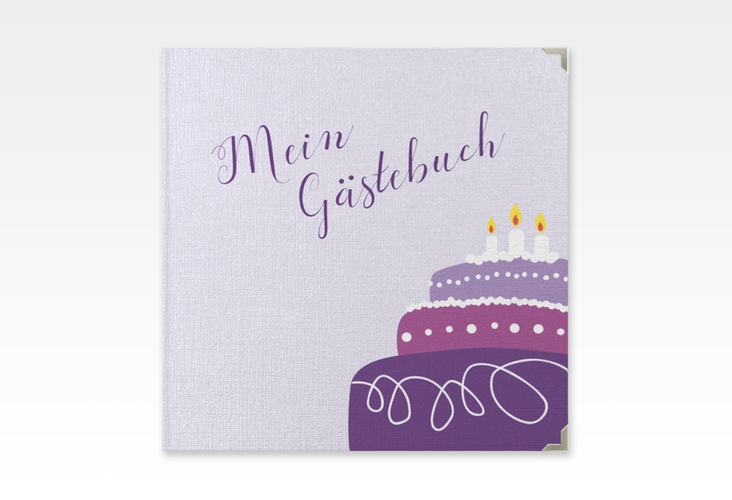 Gästebuch Selection Geburtstag Cake Leinen-Hardcover flieder