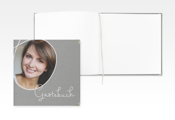 Gästebuch Selection Geburtstag Swing Leinen-Hardcover grau