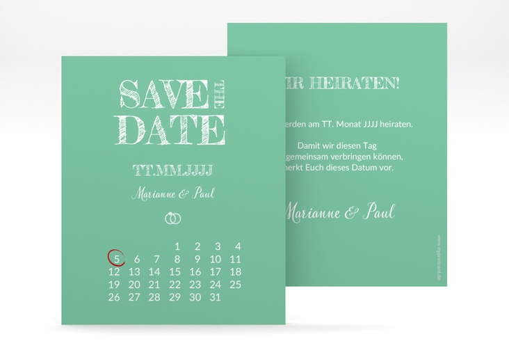 Save the Date-Kalenderblatt Rise Kalenderblatt-Karte mint