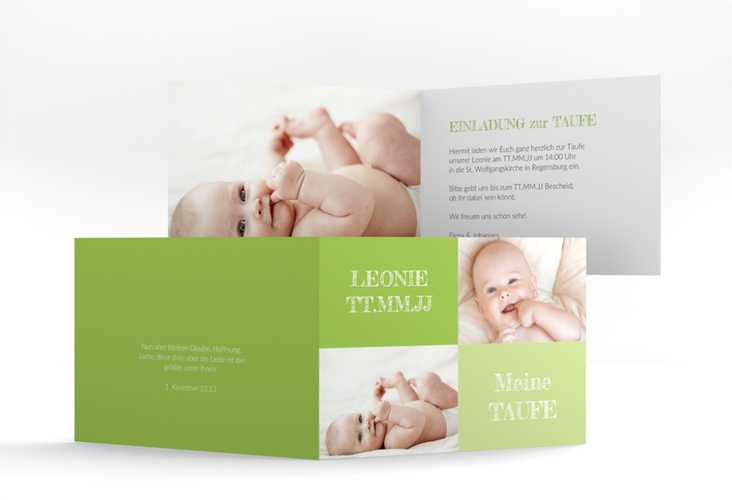 Einladung Taufe Faith A6 Klappkarte quer
