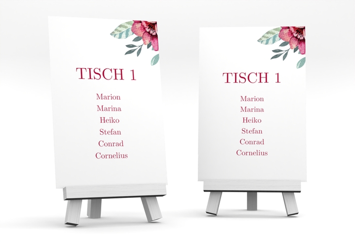 Tischaufsteller Hochzeit Blooming Tischaufsteller weiss