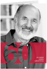 Einladung 60. Geburtstag Banderole A6 Klappkarte hoch rot