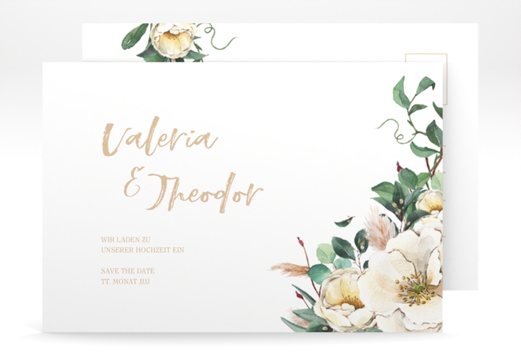Save the Date-Postkarte Ivory A6 Postkarte weiss