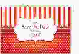 Save the Date-Postkarte Geburtstag Heinrich/Henriette A6 Postkarte rot mit frechen Polka Dots