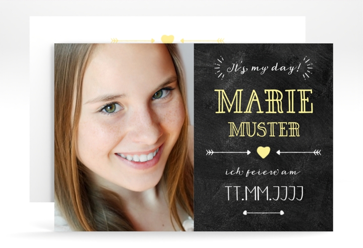 Einladung Jugendweihe Type A6 Karte quer gelb