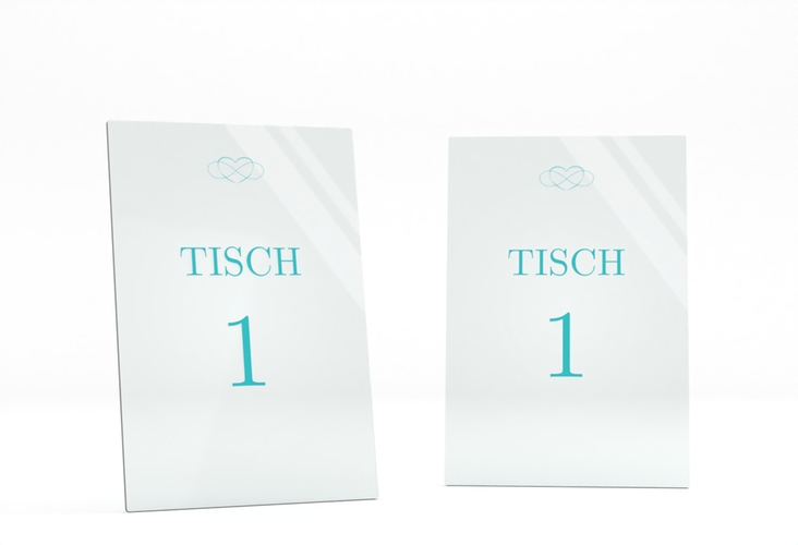 Tischnummer Acryl Hochzeit Infinity Tischaufsteller Acryl tuerkis