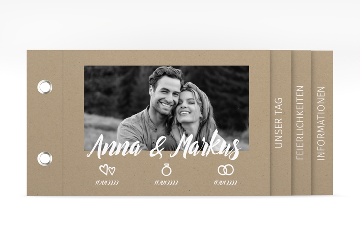 Hochzeitseinladung Icons Booklet mit Foto