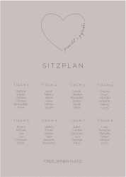 Klick: Details zu Sitzplan Poster Hochzeit "Lebenstraum" anzeigen Sitzplan Poster Hochzeit Lebenstraum 50 x 70 cm Poster grau