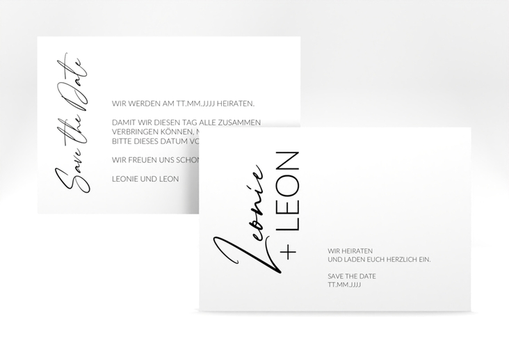 Save the Date-Karte Your Name A6 Karte quer weiss