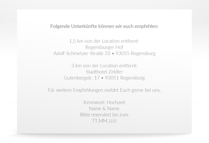 Einleger Hochzeitseinladung DIN A6 quer