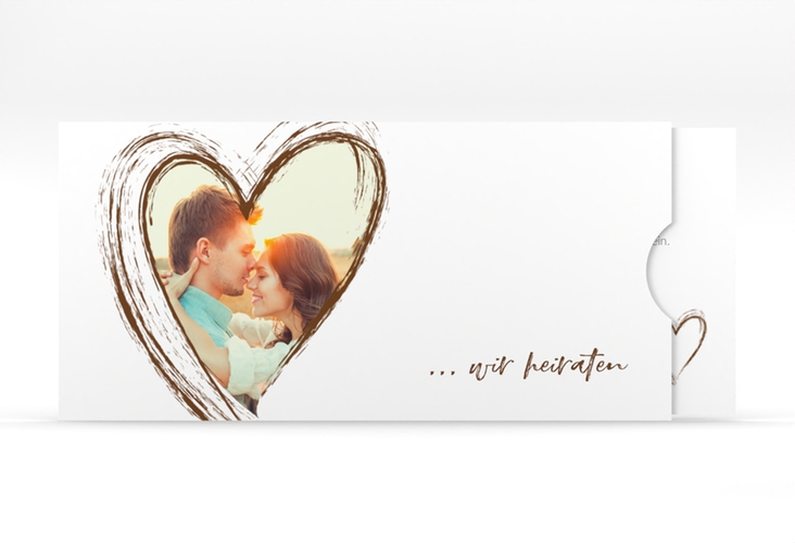 Hochzeitseinladung Liebe Einsteckkarte braun