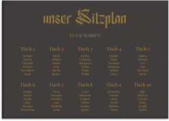 Sitzplan Leinwand Hochzeit "Wednesday"
