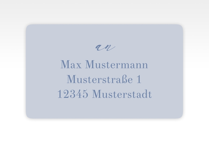 Empfängeretikett Hochzeit Moment 63,5 x 38,1 mm blau