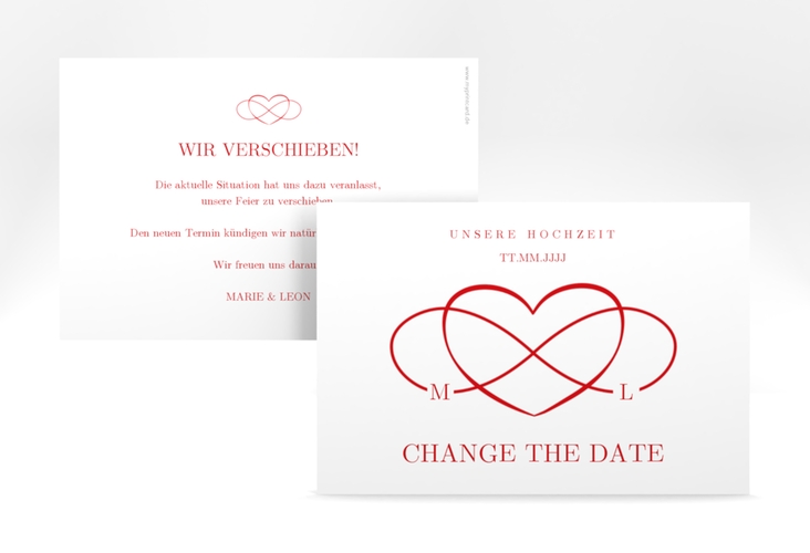 Change the Date-Karte "Infinity" A6 quer rot